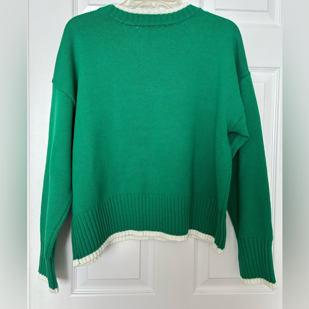 M by Marled Green Tennis Sweater Embroidered Racket design/ NWT/ L - Picture 6 of 11